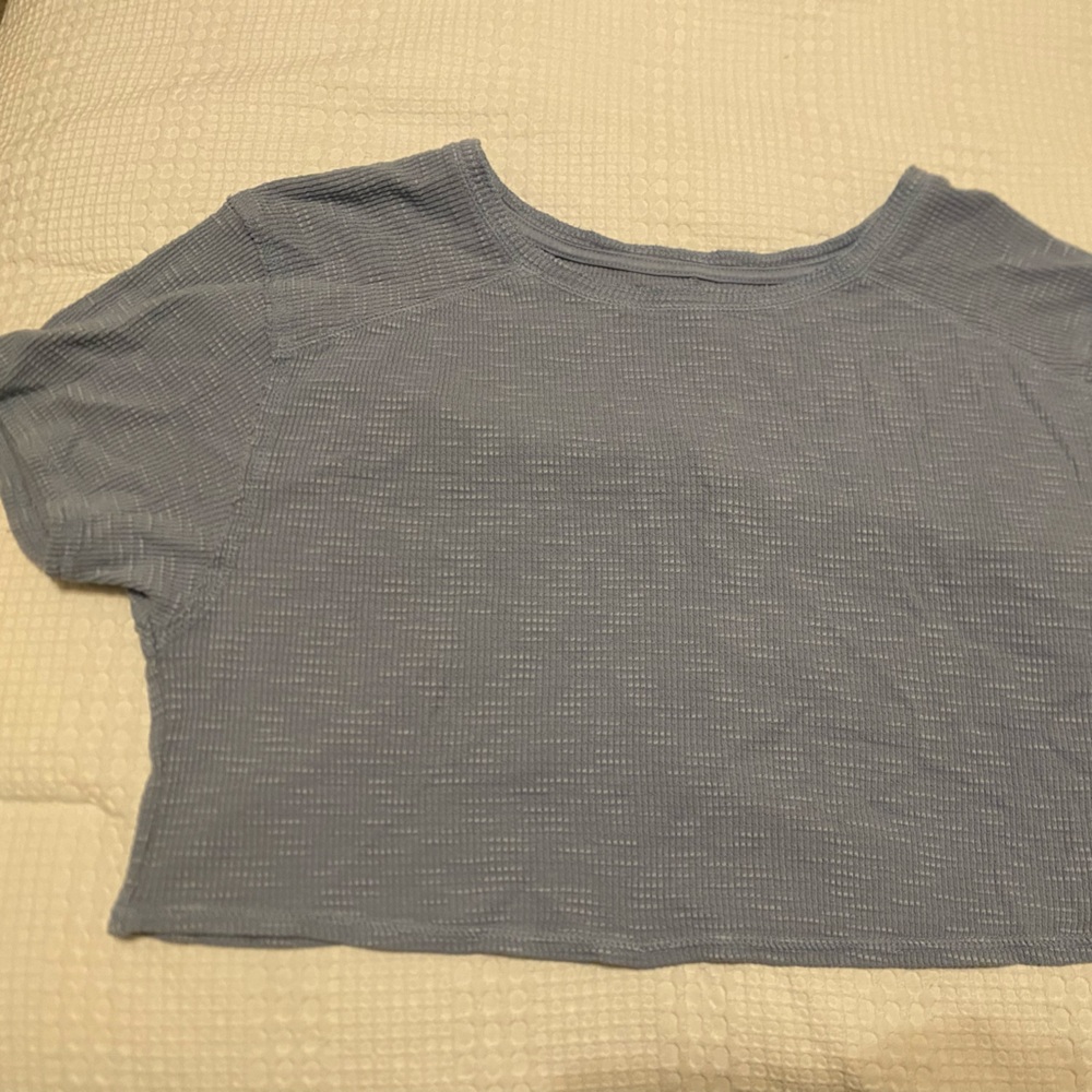NWT Aerie Textured Blue Tee